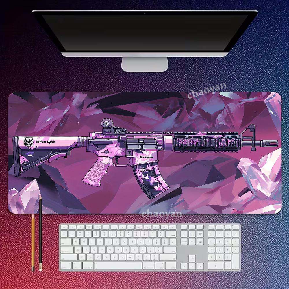 The gun Mouse Pad Mouse Pad Large Computer Office Game Table Mats XXL Rubber Antislip Gaming Keyboard Mousepads Long Desk Pads