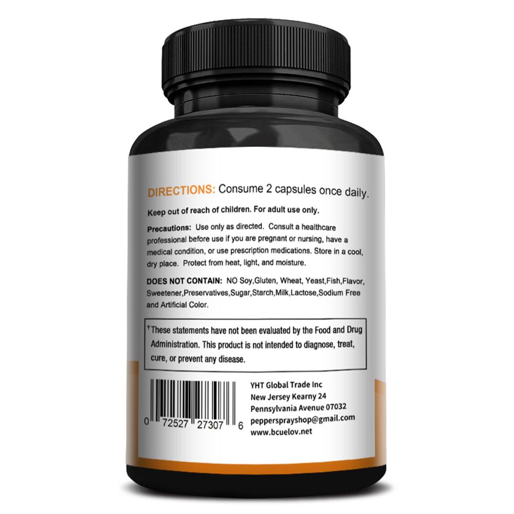 Bcuelov Organic Mushroom Supplement, 10-Mushroom Superfood Blend, 1.5g, Vegan, 120 Caps