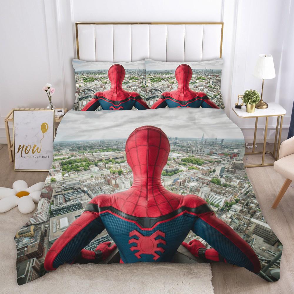 Marvel Comics Spider Man Anime Povlečení Přikrývka 1009 Polyester Vhodné Pro Děti I Dospělé 3dílná Sada