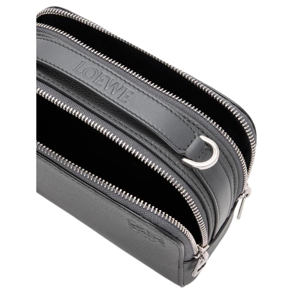 Loewe Anagram Embossed Puzzle Adjustable Detachable Shoulder Camera Bag Mini Men shoulder bag Anthracite C660R41X02-1110