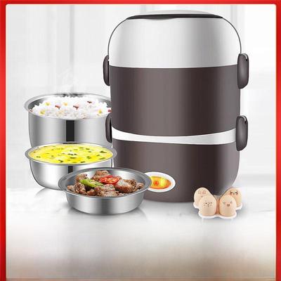 Elektrische Lunchbox: Dreischichtige Heizung und Isolierung fürs Büro – Dämpfen und Kochen, perfekt für 1 Person mit 2 Töpfen.