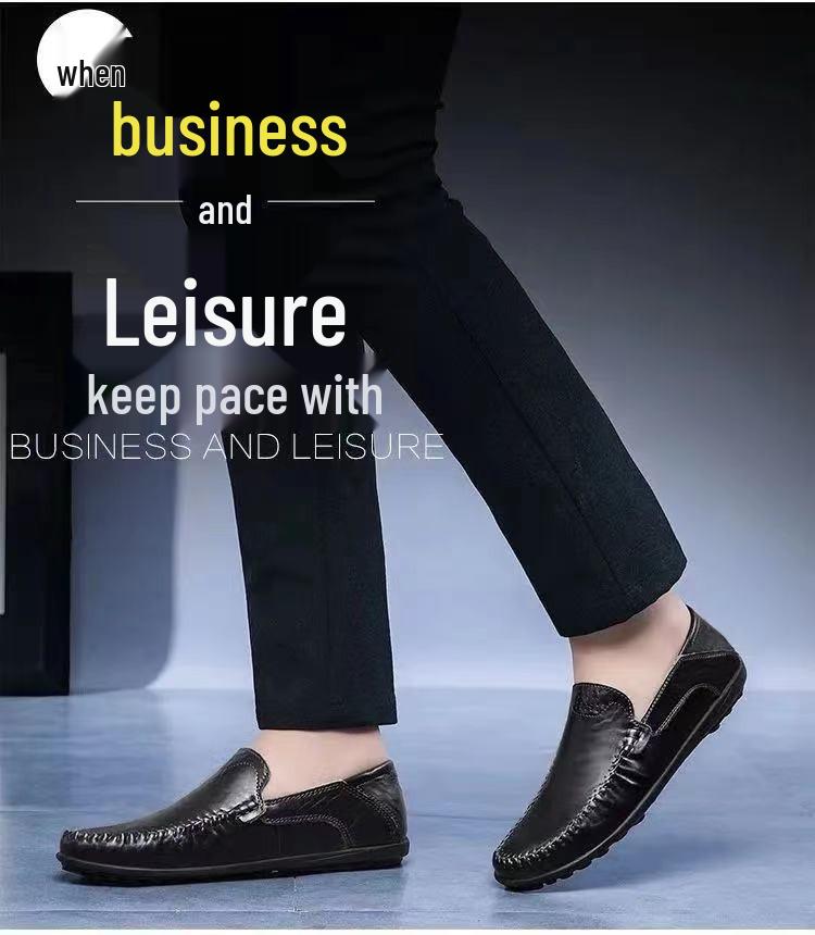 Herren atmungsaktive Leder-Loafer Frühling/Sommer 2025 - Lässig, Modisch, Rund Zehenpartie Slip-ons