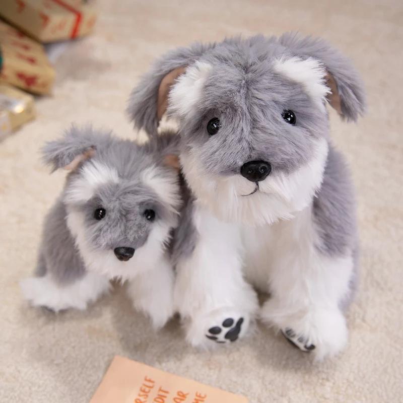 Favorite Toy Unisex 30-60Cm Kawaii Simulation Stuffed Doll Schnauzer Dog Plush Animal Toy Soft Appease Doll Best Gifts