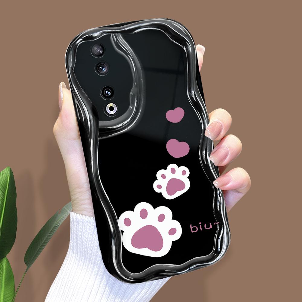 Cute Cartoon Pattern Cream Texture Casing Wavy Edge Soft Silicone Cover Phone Case for Huawei Honor Infinix Tecno iPhone