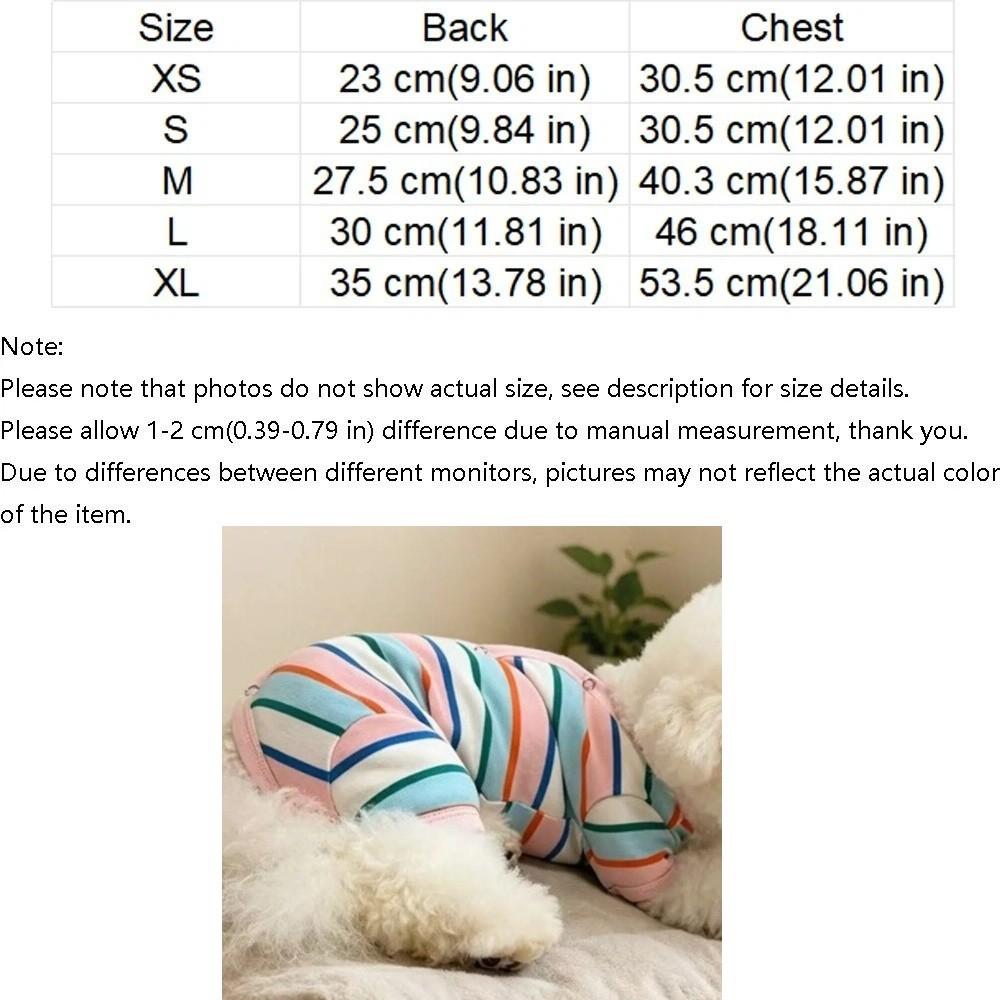 Elastic Colorful Striped Dog Jumpsuits Cotton Puppy Rompers Dog Four Legged Clothes Cats Dogs