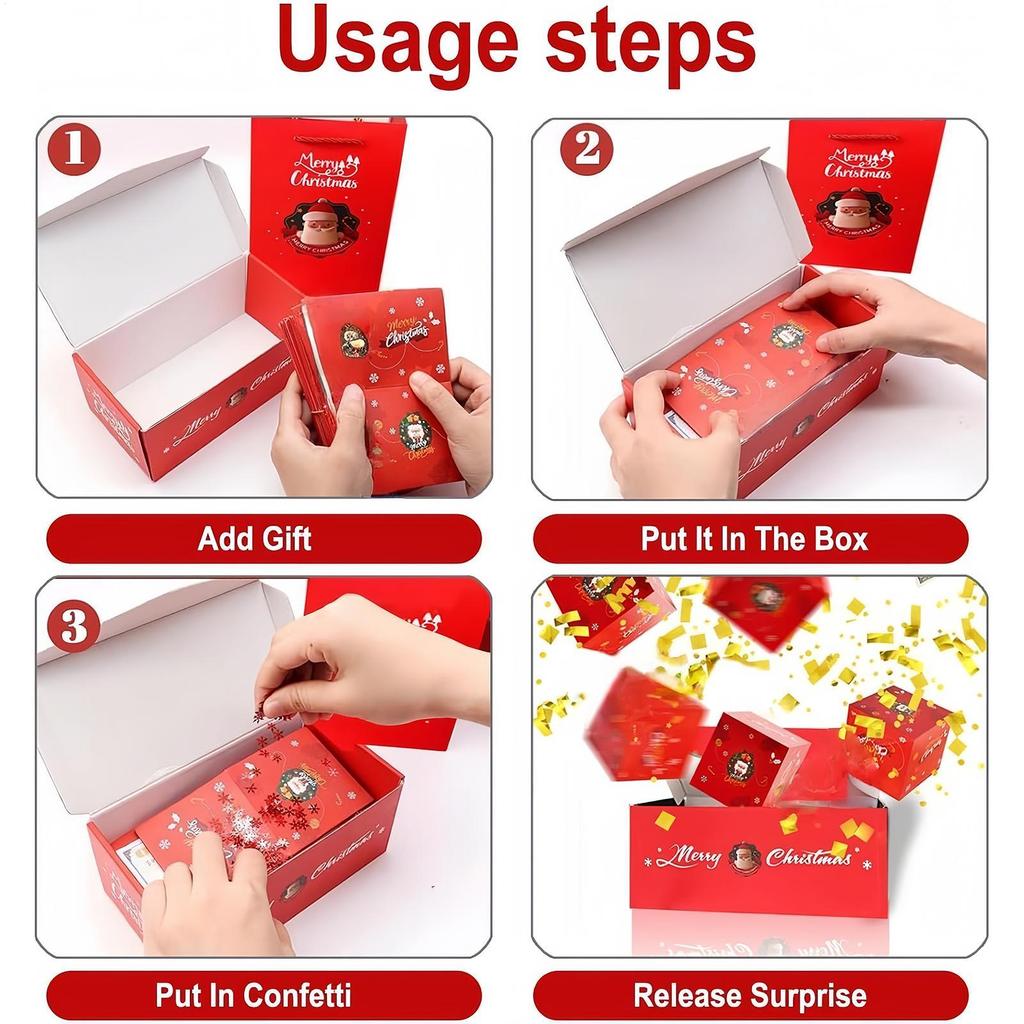 Christmas Boxes Money Bouncing Decorative Case Pop Out Holiday Cash Holder For Kids Adults Christmas Holiday Birthday School