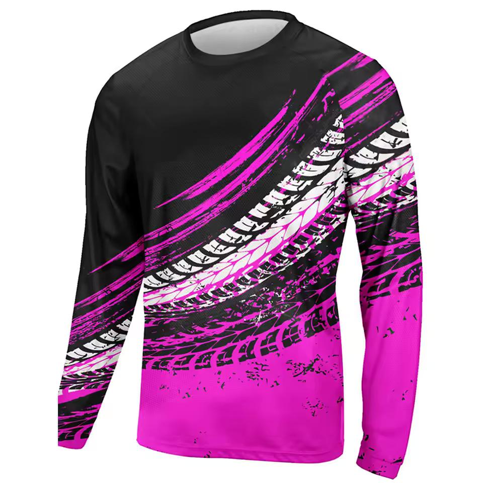 Fashion Men's Shirt Outdoor Sport O Neck Top Vertical Stripe T-Shirts Men's Long Sleeve T Shirts