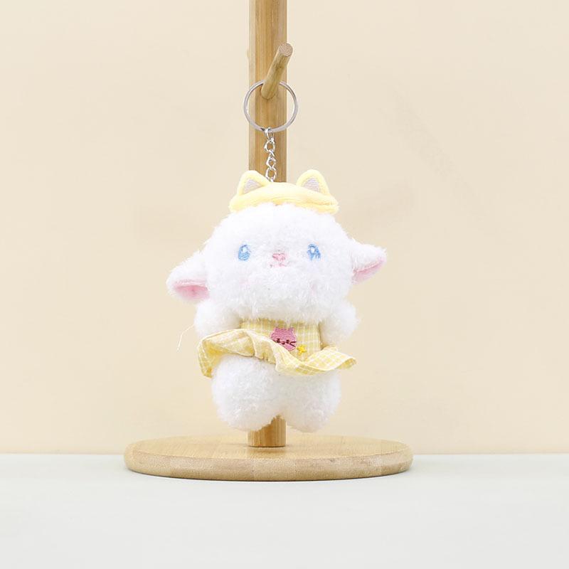 

Очаровательный брелок-овечка из короткого плюша, мягкая игрушка в юбке с цветами, идеально подходит для подарка Yellow Floral Dress