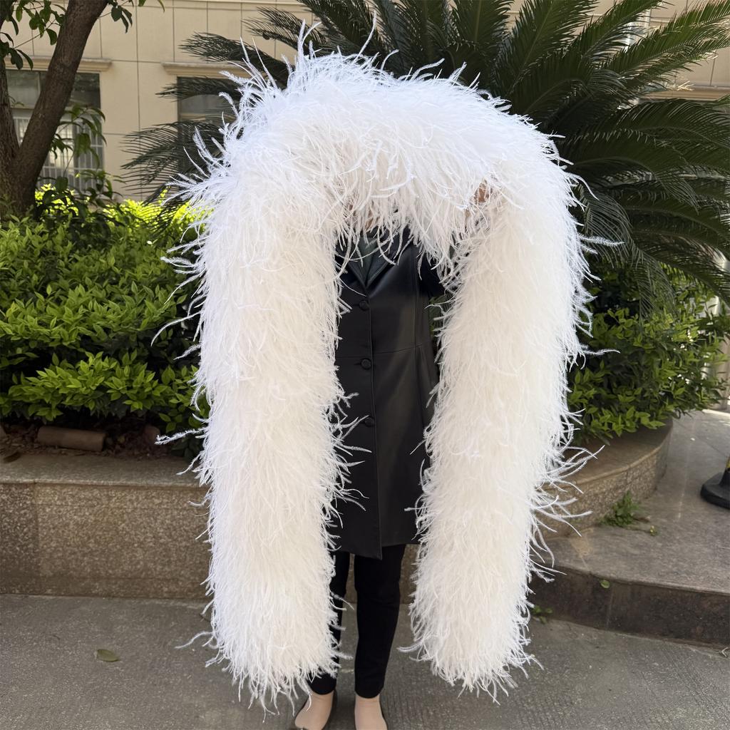 DIY Weißer STRAUSSENFEDER boa 1 6 10 15 35lagig Straußenfeder boa Besatz Tanzkleid Hochzeit Basteln Halloween Kundenspezifische Lieferung auf Lager