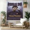Cristiano Ronaldo Custom Your Name Wall Decor Tapestry Art For Pet Memorial Birthdaywedding Party Backdrop Family Gift