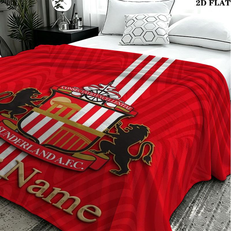 1PC Sunderland A.F Custom Name Patterned Flannel Blanket Suitable For All Seasons for Home Decor Warmth and Comfort Gifts Holiday Present