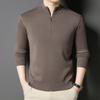 Men Half High Collar Zipper Warm Knitted Pullover Sweater