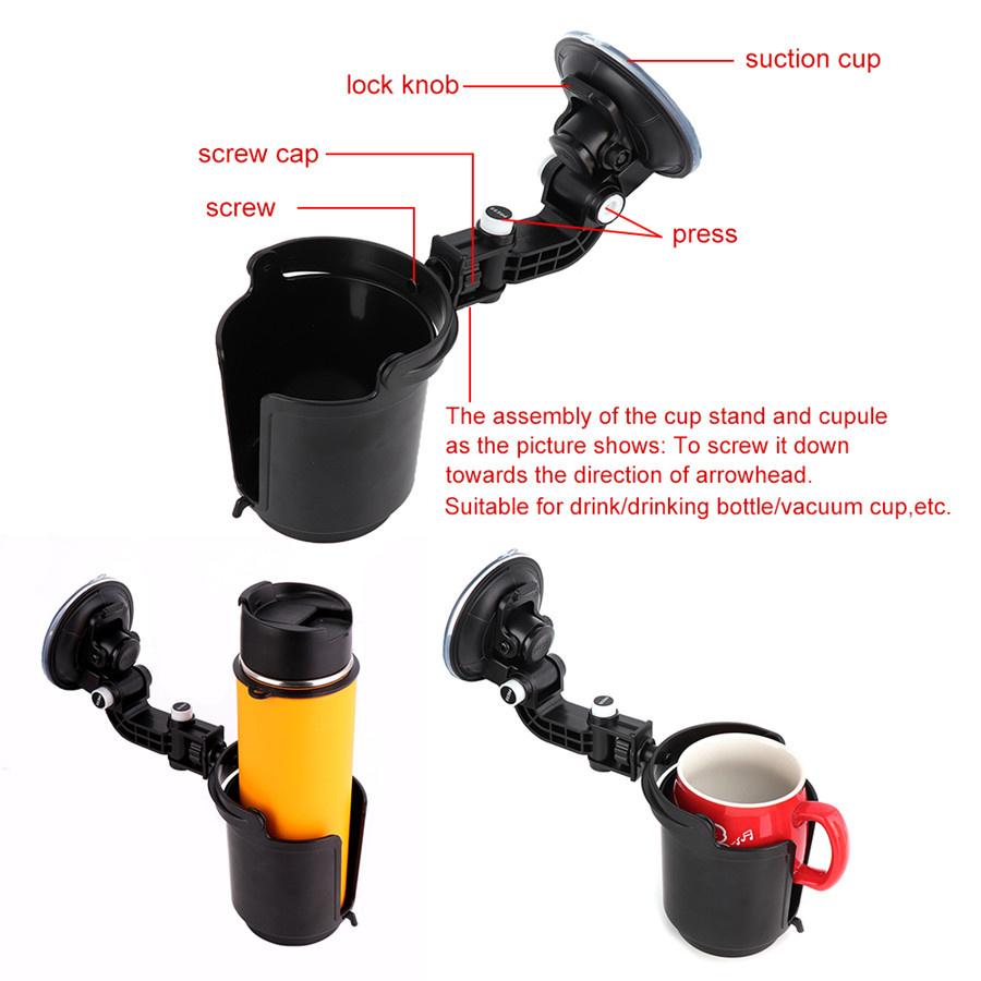 1PC Adjustable Universal Car Window Black Drinks Bottle Holder with Suction Cup