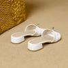 Summer Soft-soled H Slippers Beach Mid-heeled Sandals Small Gold Buckle Open-toe Slippers Women's Casual One-word Drag