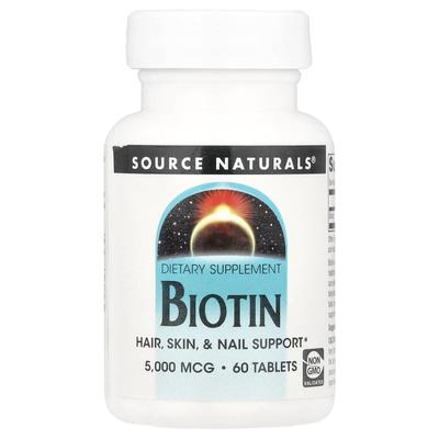 Biotin, 5,000 Mcg, 60 Tablets