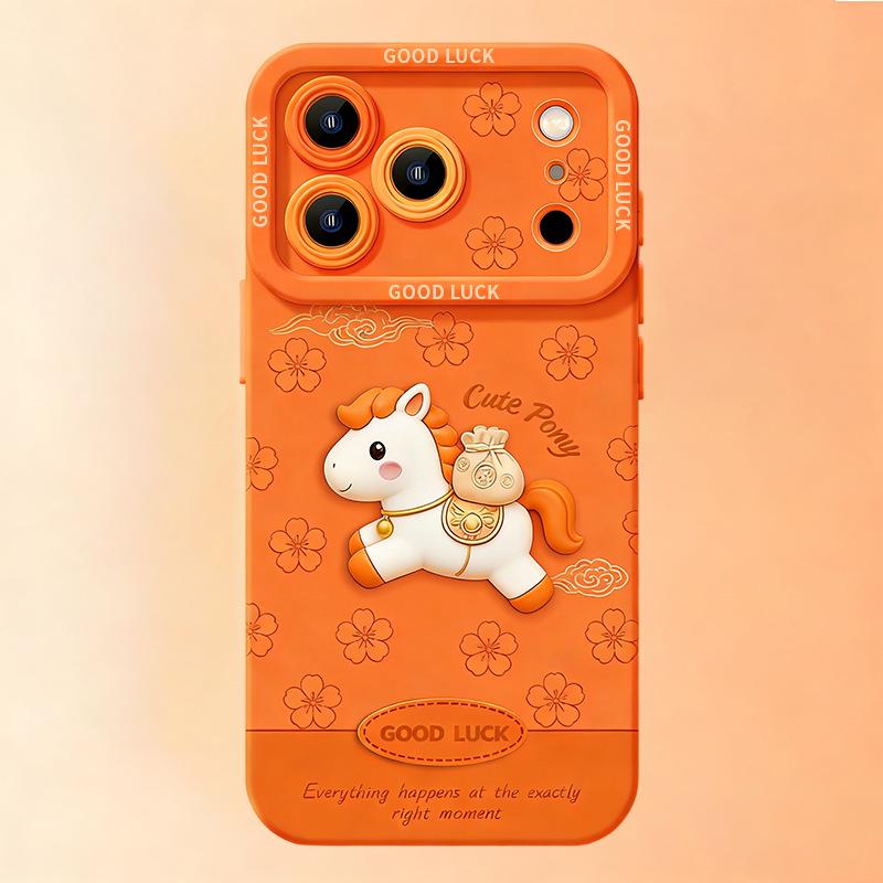 

Year of the Horse Silicone iPhone 17 Pro Max Case with Lanyard iPhone 15 Plus