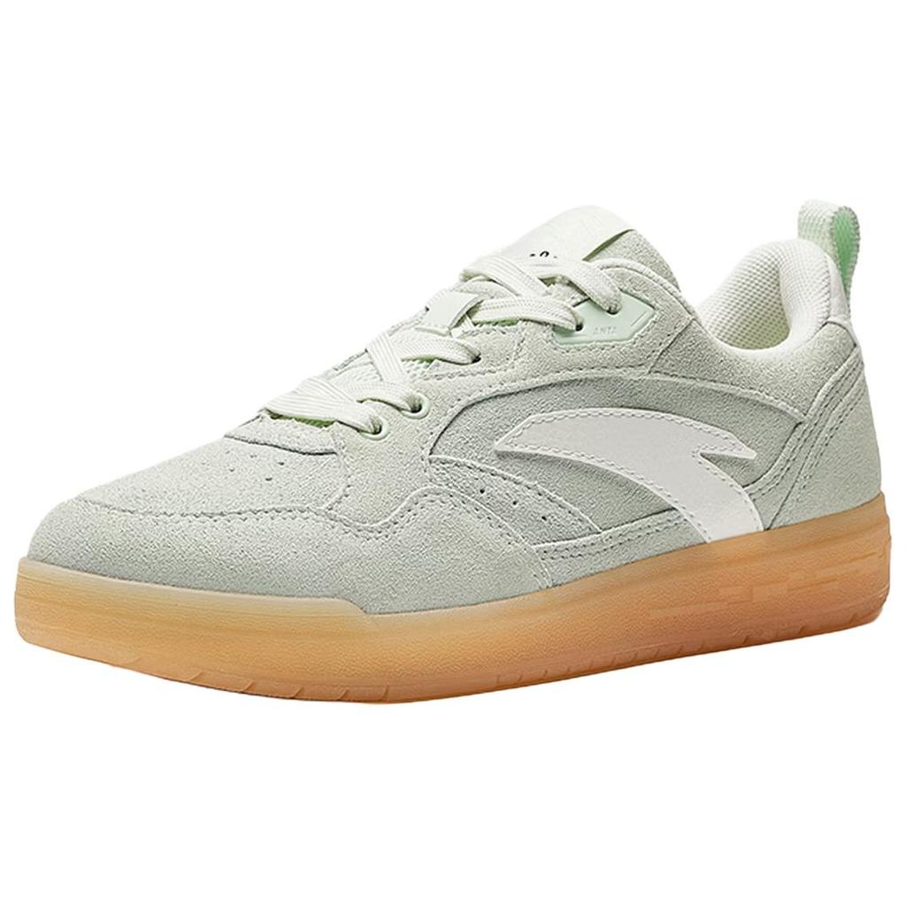 Anta Street Fashion Versatile Spliced Sports Casual Shock Absorbing Wear Resistant Low Top Skate Shoes Women sneaker Green Ivory 122638052-6