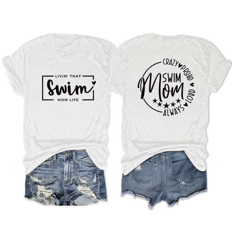 Casual T-shirt Double-sided alphabet print short-sleeved top