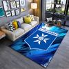 A.J. Auxerre Logo Blue Carpet suitable as a non-slip mat for the living room or bedroom sofa