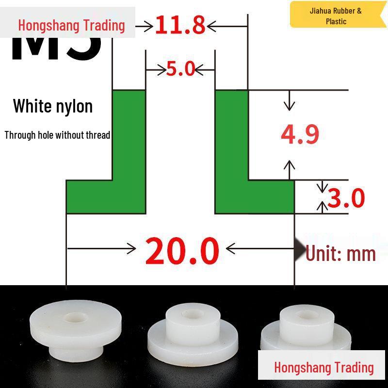 Step T-Shaped Nylon Insulating Bushing Washer, M3-M35 Thread Protection Spacer
