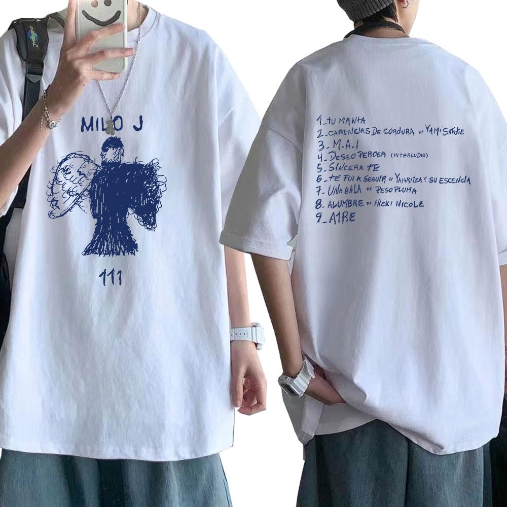 Rapper Milo J Tour T-shirt 111 Album Merch T-Shirts Men Women Fashion Hip Hop Short Sleeve T Shirt Fans Gift Harajuku Streetwear