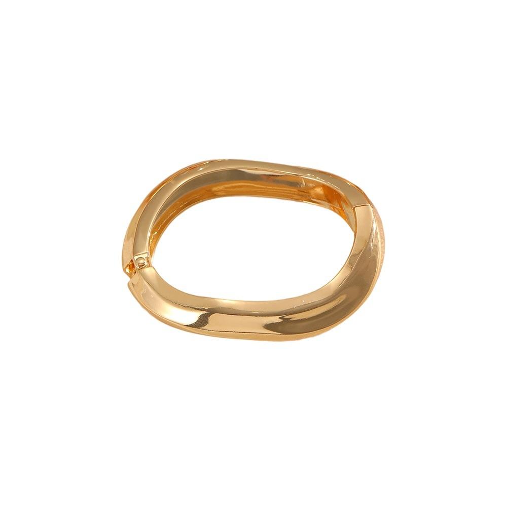 European and American Jewelry Exaggerated Heavy Industry Jewelry Glossy Bracelet Oval Personality Wide Bracelet Bracelet