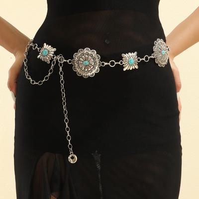 Fashionable Retro Stone-Metal Waist Chain  Versatile High-En  Adjustable Waist Chain for a Flattering Slimming Look