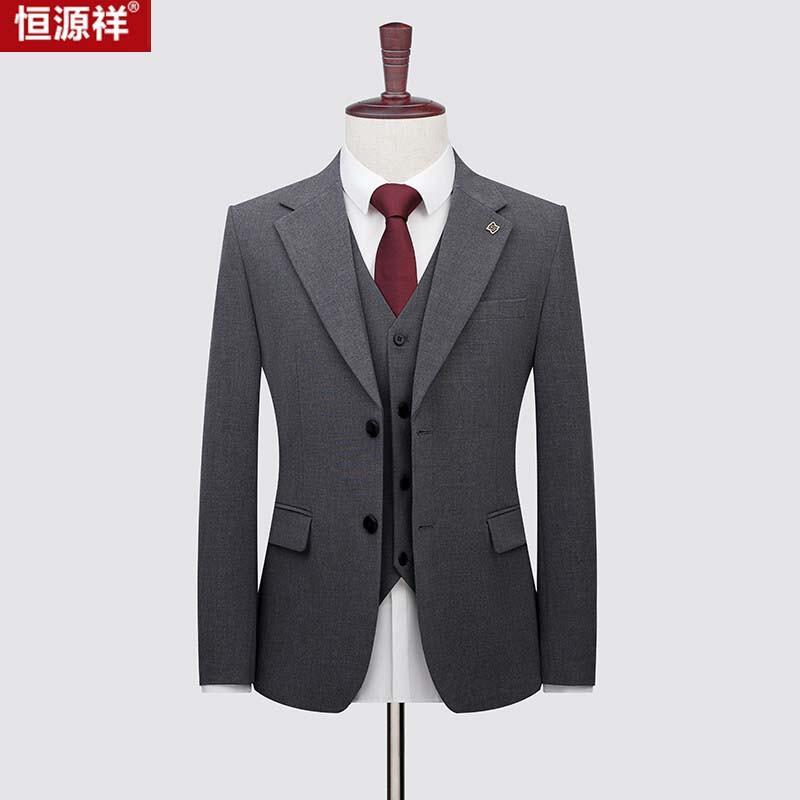 

Hengyuanxiang Men s Plus-Size Summer Two-Button Three-Piece Suit 5XL