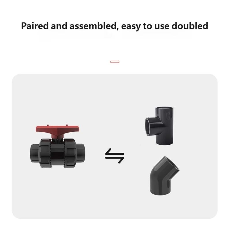 Hard Pipe Plumbing Double Union Control Part, UPVC Union End Component for Service Access and Pipe Management Use
