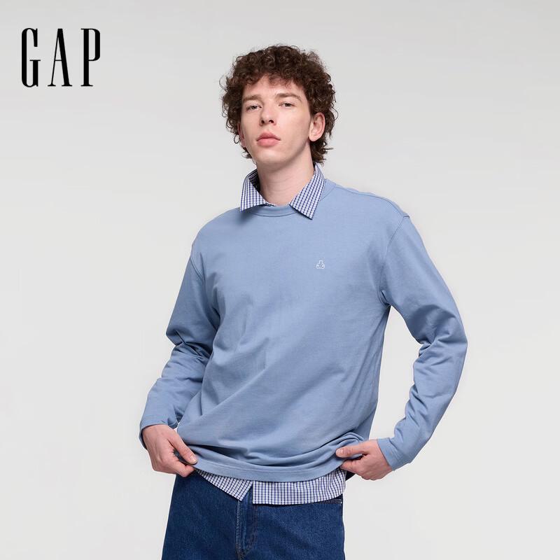 GAP Men's Brannan Bear Cotton Relaxed-Fit Long-Sleeve T-Shirt