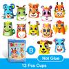 12pcs Children 3D DIY handmade paper cups sticker material kit Whole set Kids kindergarten school art craft educational toys GYH