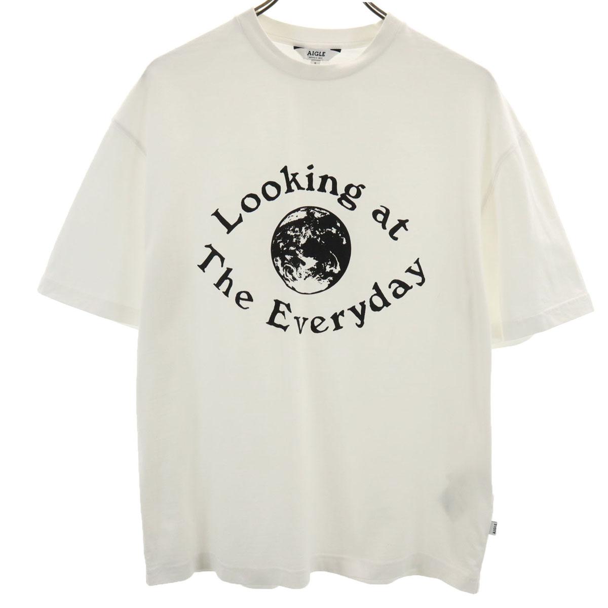 

AIGLE Short sleeve T-shirt S White Men s Used