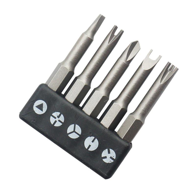 

5pcs/set Multifunctional Special-shaped Screwdriver Set 50mm U-shaped Y Shape Triangle Inner Cross Three Points Durable Bit Tool