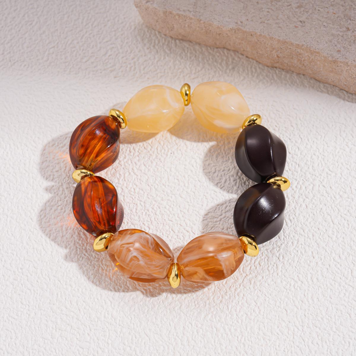 Этнический стиль акриловая овальная бусинная цепочка для свитера ретро универсальное ожерелье