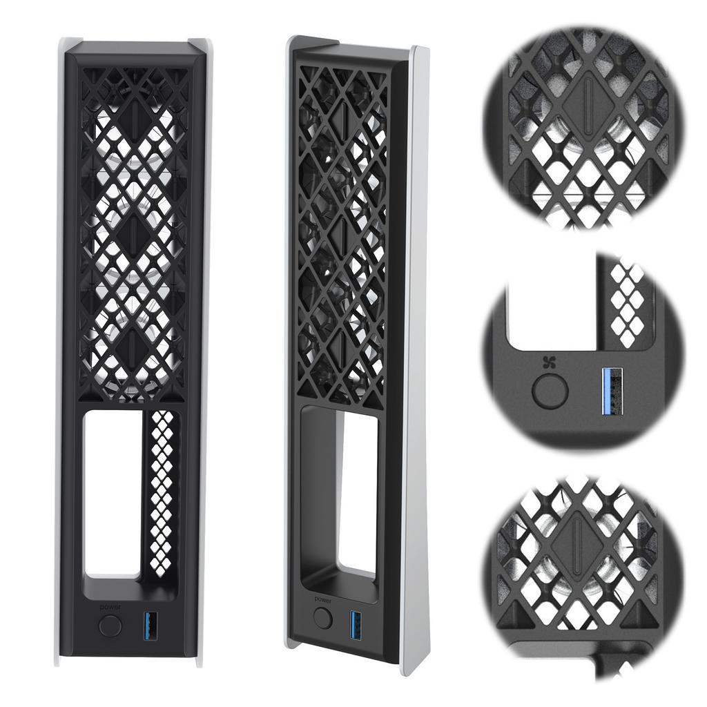 Cooling System with Adjustable Speed External Cooler with RGB Light and USB 3.0 Port for PlayStation 5 Slim/Pro Console Accessories