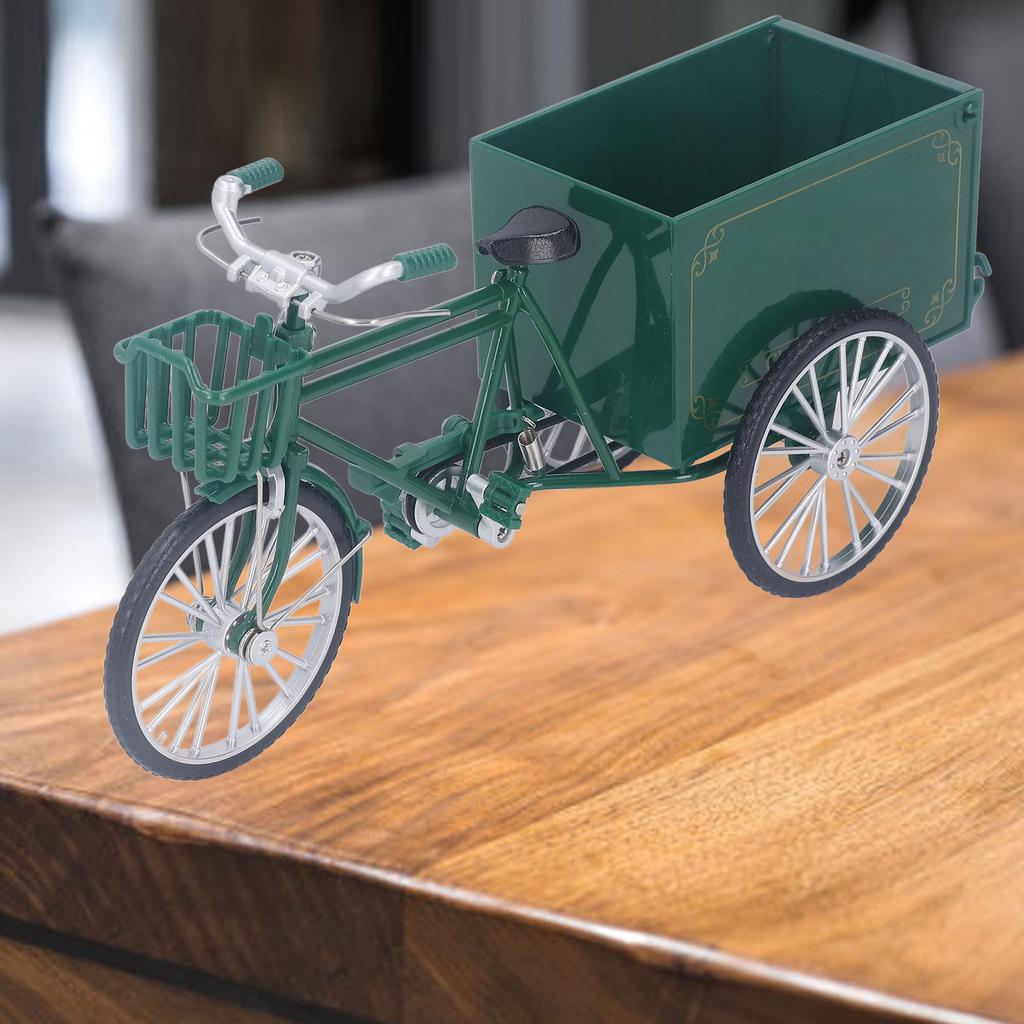 Vintage Tricycle Finger Bike Model Alloy Shelf Accessories Home Decor Ornament Tricycle Model