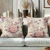 Blumenmuster Kissenbezüge Set aus 4 Stück für Zuhause Polyester Kissenbezug, Sofa Dekokissenbezug Kopfteilkissen