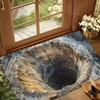 3D Manhole Cover Mat Visual Illusion Deep Hole Rug Non Slip Funny Bathroom Floor Mat Entrance Door Mat Home Decor