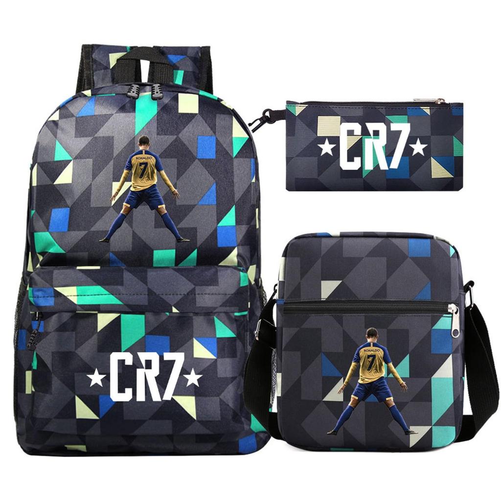 Youth Fashion Backpack Shoulder Bag Pencil Case Children'S Student School Bag 3-Piece Set
