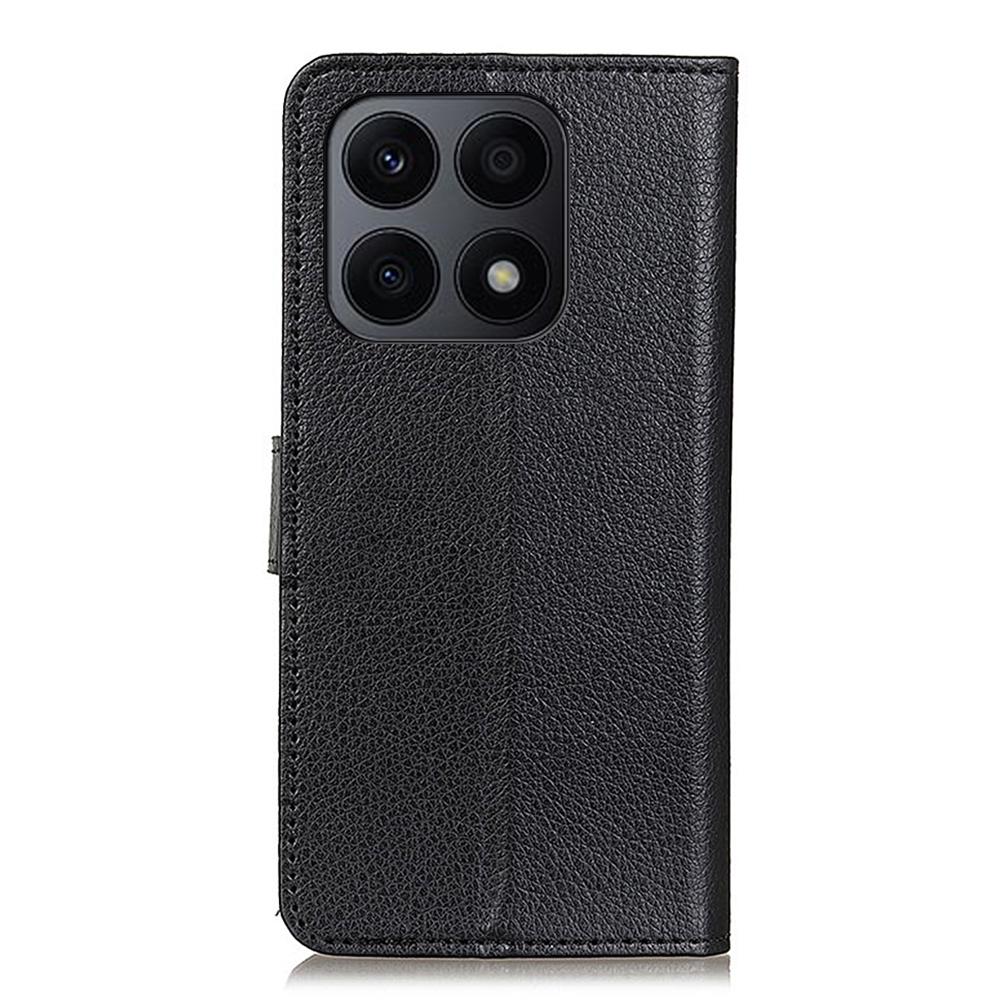 For Honor X8a 4G Classic Litchi Texture Leather Flip Phone Case Stand Wallet Function Cell Phone Cover