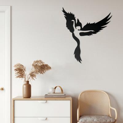 Decorazione Murale Moderna Uccello Nero Appeso a Parete Segno da Giardino in Metallo Decorazione Murale per Casa Fattoria Regalo Artistico