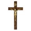 Wooden Hanging Cross, Brown 10.5 X 20 Cm