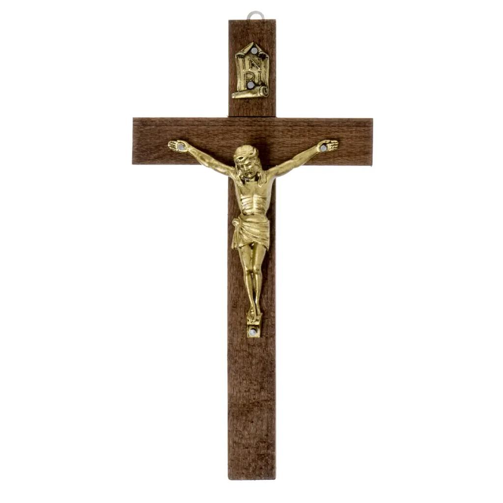 Croce sospesa in legno, marrone 10,5 x 20 cm