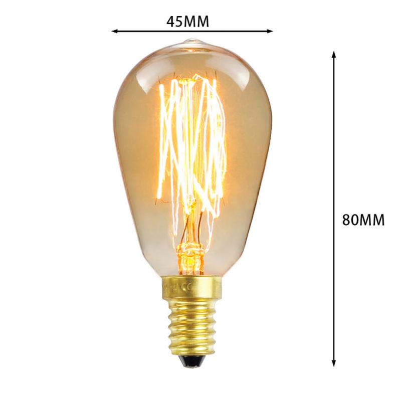 Lampa Edisona E14 Retro Sentiment Kryształowy Żyrandol Żarówka Kreatywne Ciepłe Żółte Oświetlenie Lampa