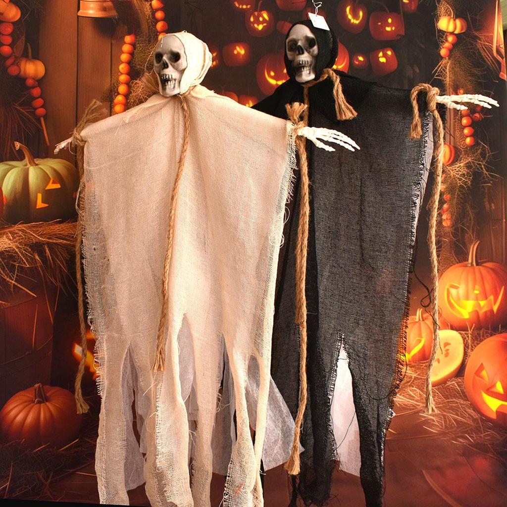 Halloween Hanging Skeleton Ghost Gauze Ornament for Outdoor Decoration