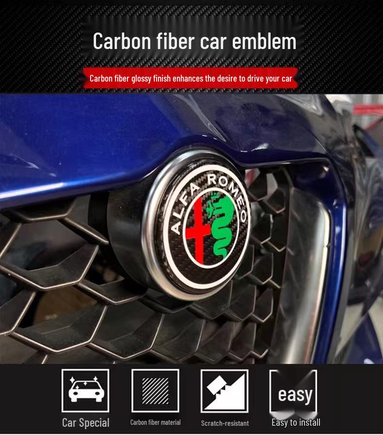 Alfa Romeo Giulia & Stelvio Carbon Fiber Front/Rear Logos