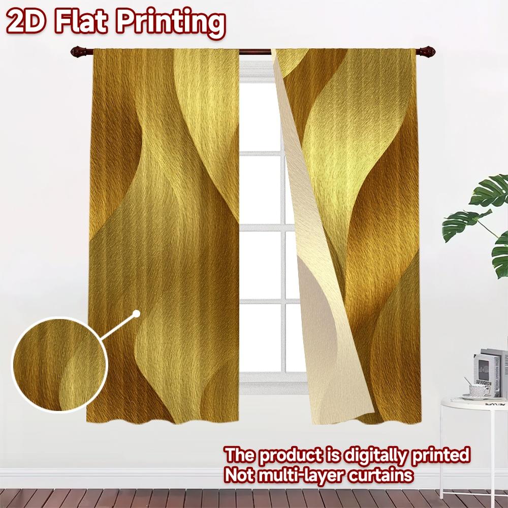 2D-Flachdruck, 2-teilige Vorhänge (Ohne Stange) Elegantes Wellenlinien-Design Lichtfilternde Schicke Vorhangstoffe Vorhänge Dekorationen