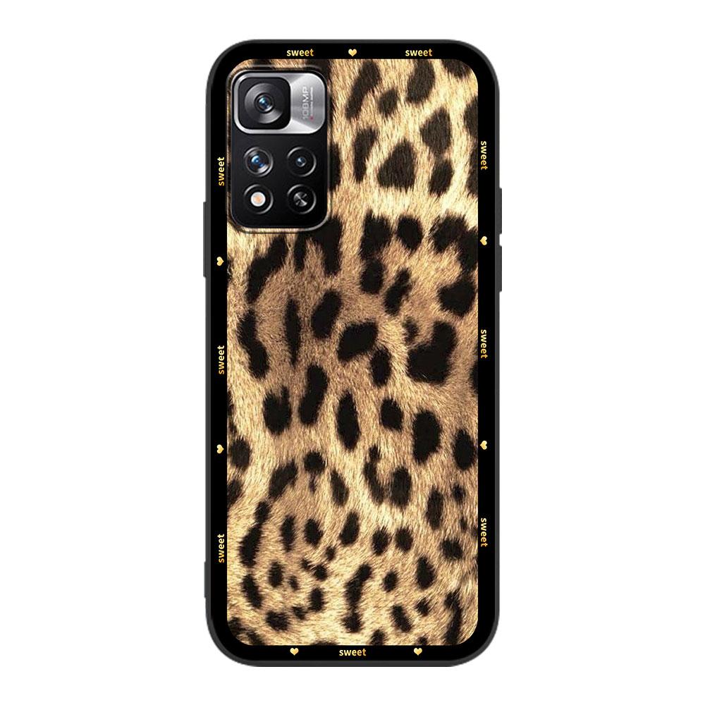 Case for Xiaomi Redmi Note 12 9S 8 10 11 Pro 10C 9C 9A 8T 8A 10S 11T 11E 9T 9i Black Silicone Phone Cover Animal Leopard Print