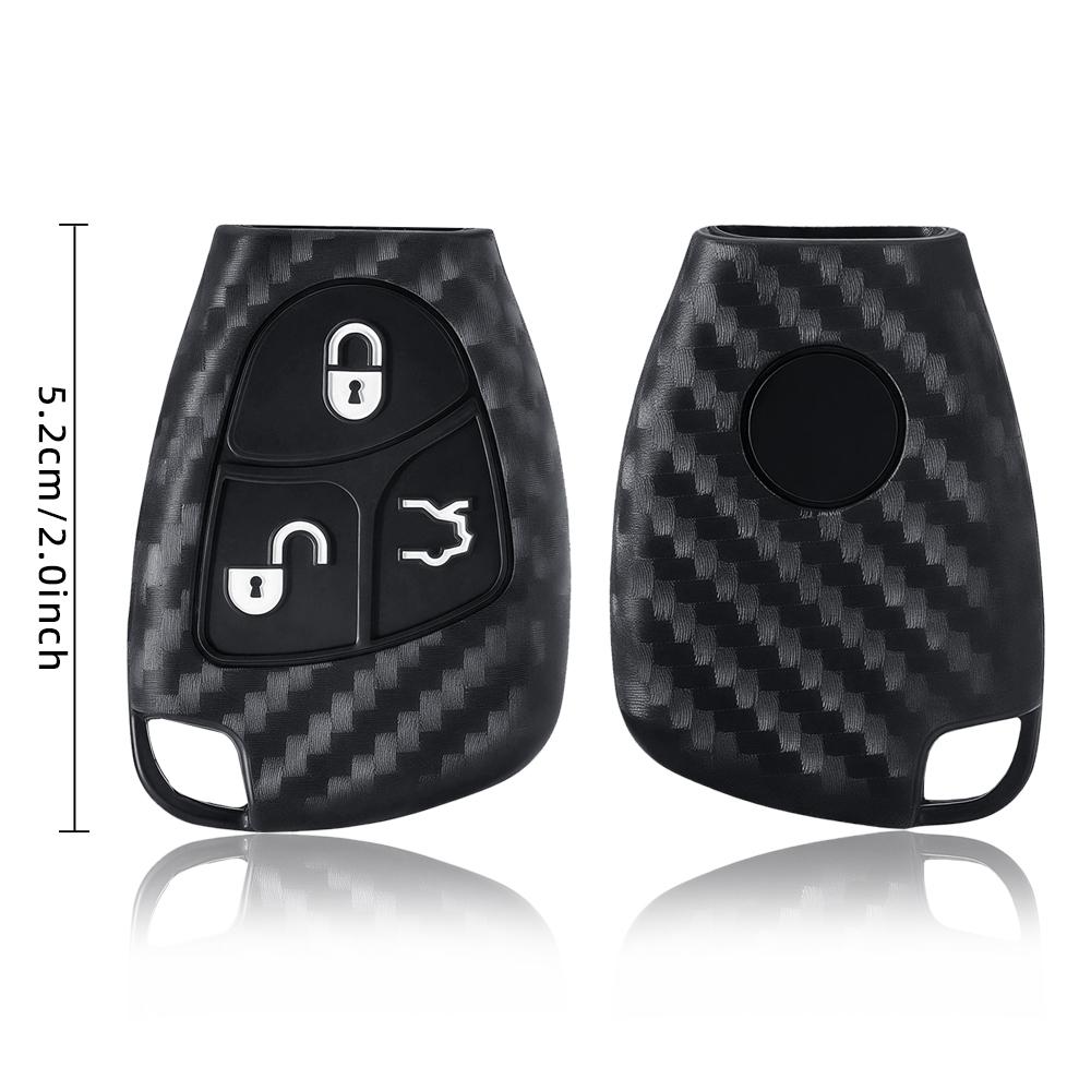 3 Button High Quality Carbon Fiber Silicone Car key cover Case For Mercedes Benz C B E Class W203 W211 W204 YU BN CLS CLK