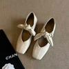 Fashion 2025 Bow Women Flats Shallow Mouth Autumn Pointed Toe Loafers Ballerinas New Falls Leopard Retro Dress Shoes Zapatos De Mujer